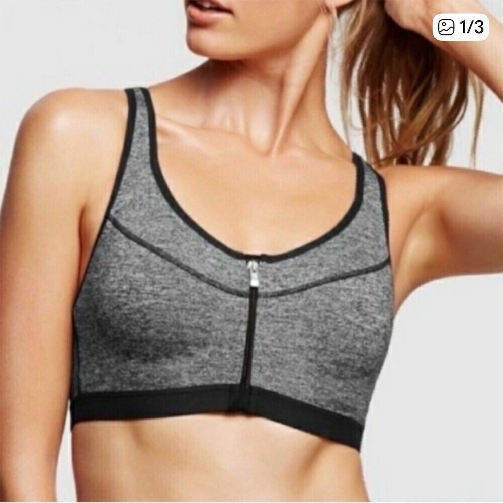 Victoria's Secret VSX Knockout Sports Bra 34B Gray